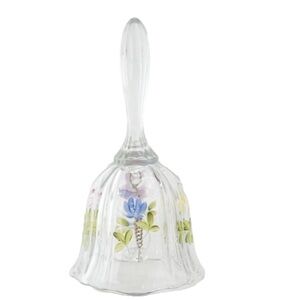 Vintage Fenton Bell Art Glass hand painted artist signed S Bryan